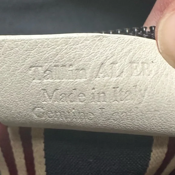 Bally White Large Leather Red stripe Shoulder Bag - Picture 9 of 9